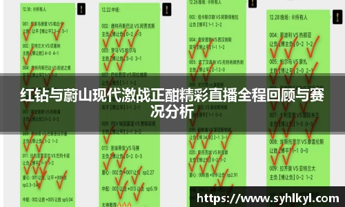 红钻与蔚山现代激战正酣精彩直播全程回顾与赛况分析